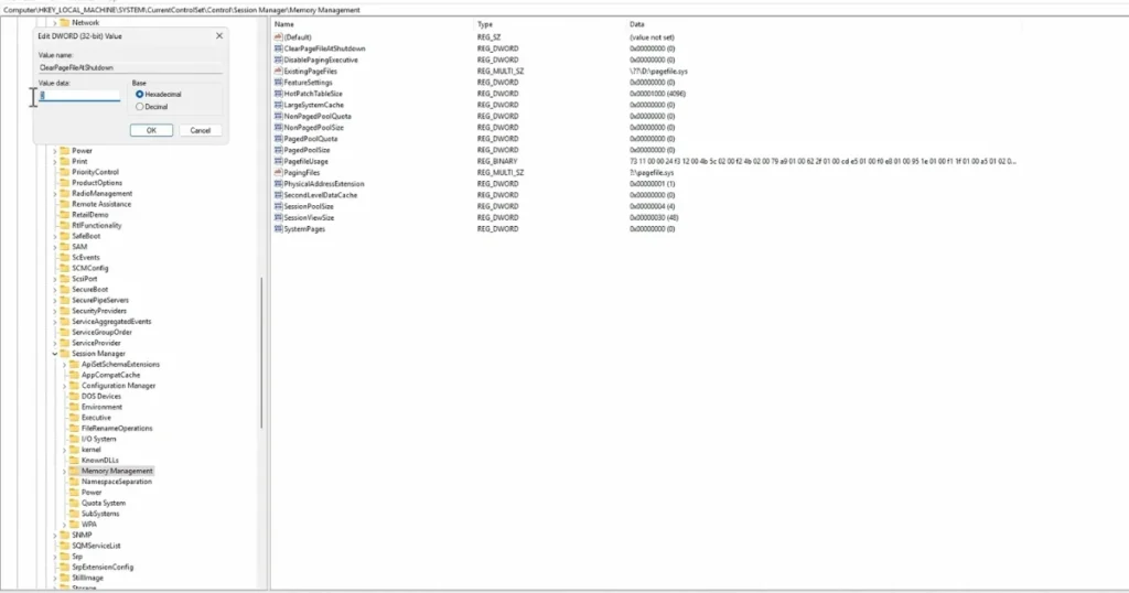 Clear the Page File