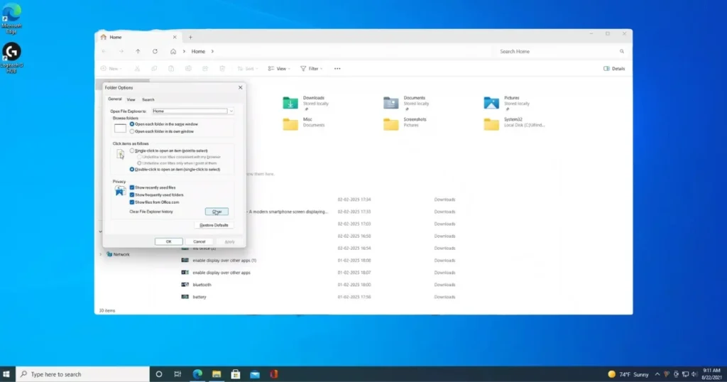 File Explorer History