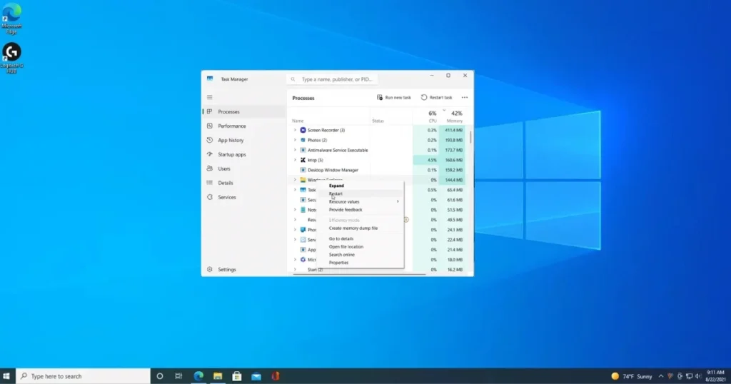 Restart File Explorer