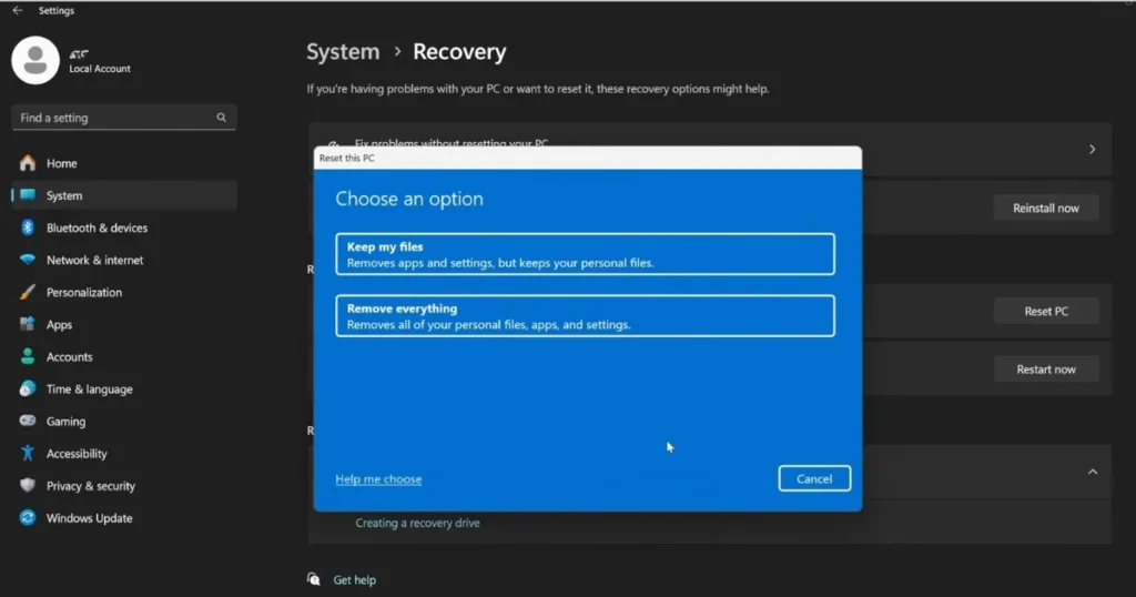 How to Reset Windows Without Losing Data 2 Windows reset