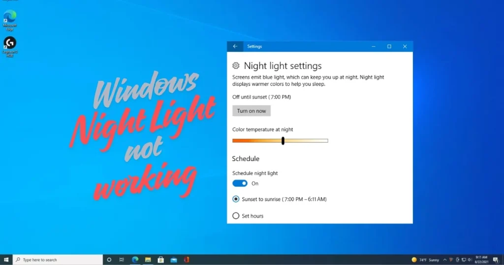 Windows Night Light not turning on? How to fix it 1 Night Light