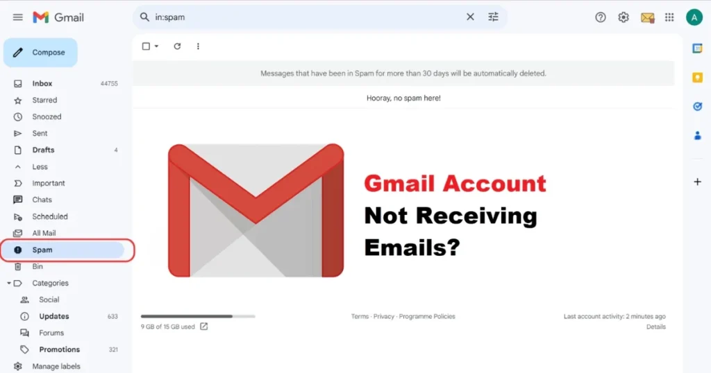 How to fix the issue of not receiving emails on Gmail 8 Not receiving email