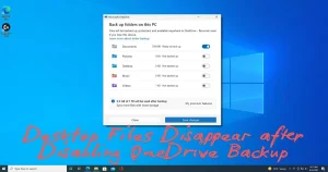 Desktop Files Disappear after Disabling OneDrive Backup